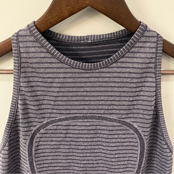 Lululemon Run: Swiftly Tech Tank Rugby Stripe Tonal Heathered Black Grape 8 - Picture 7 of 10